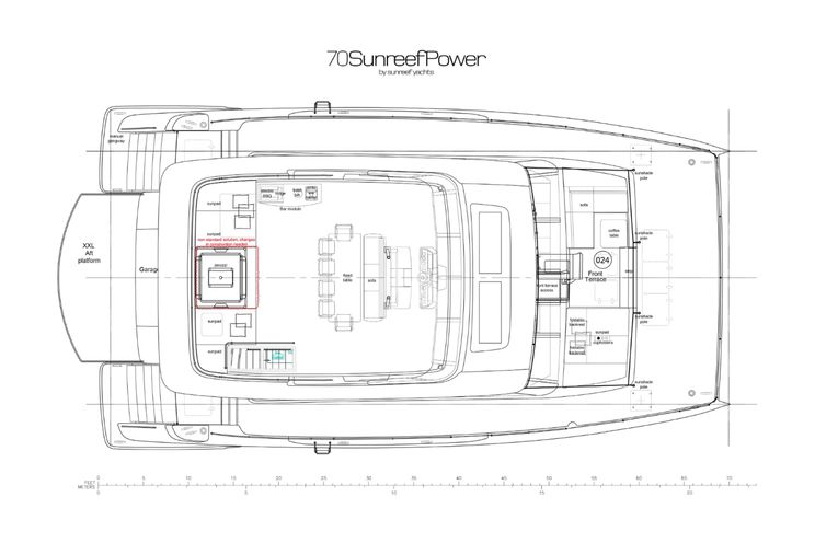 Layout for GIGI Sunreef 70 Power - flybridge layout