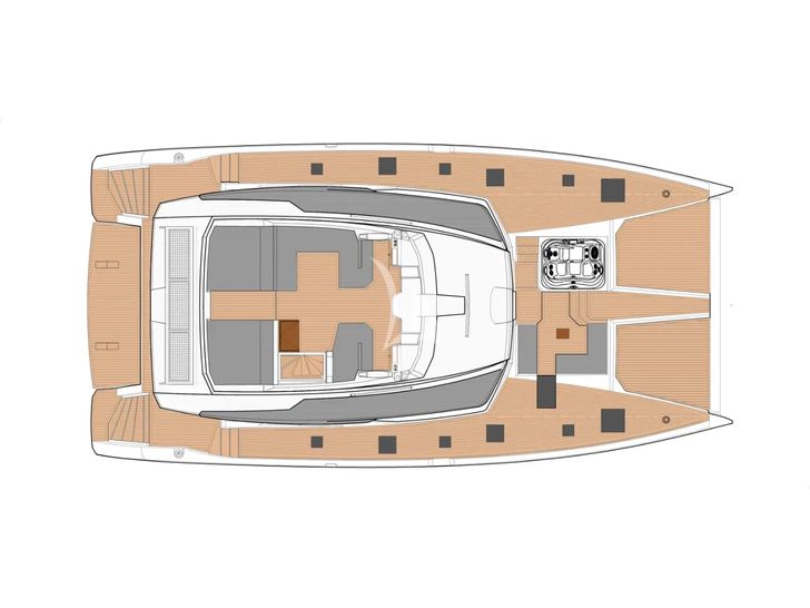 CORE Fountaine Pajot Power 67 - flybridge layout CORE Fountaine Pajot Power 67 - flybridge layout