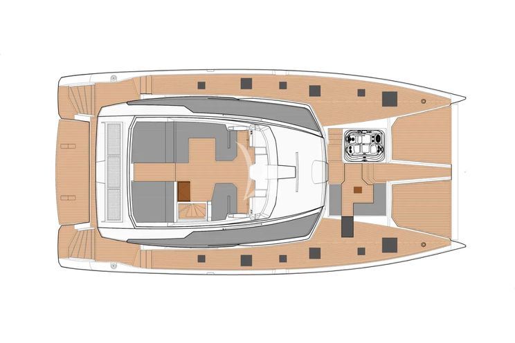 Layout for CORE Fountaine Pajot Power 67 - flybridge layout