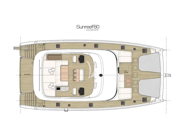 VIVA LA VIDA Sunreef 80 - flybridge layout VIVA LA VIDA Sunreef 80 - flybridge layout