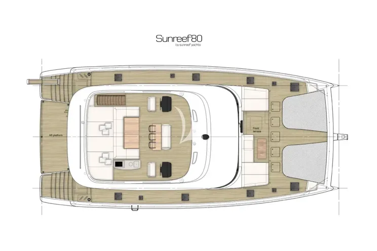 Layout for VIVA LA VIDA Sunreef 80 - flybridge layout