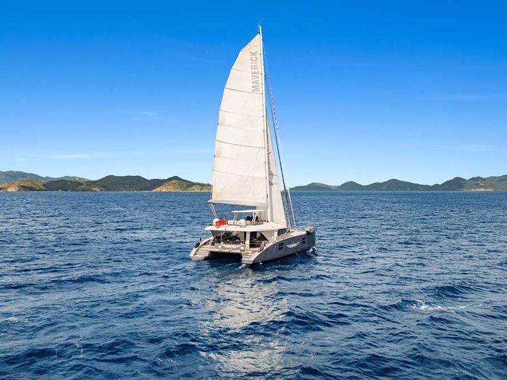 MAVERICK Sunreef 70 - aerial shot sailing MAVERICK Sunreef 70 - aerial shot sailing