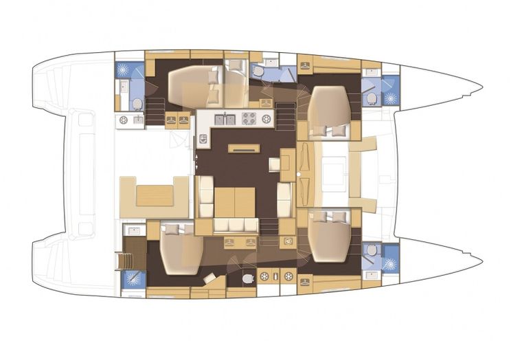 Layout for MOYA Lagoon 560 - catamaran layout
