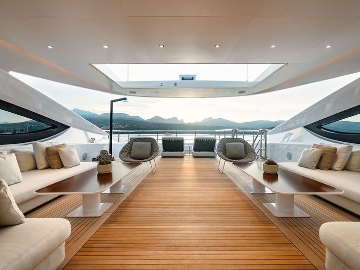 NOCTURNE Benetti B.Now 50m - sundeck lounge forward view NOCTURNE Benetti B.Now 50m - sundeck lounge forward view