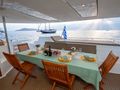 HIGHJINKS Fountaine Pajot Sanya 57 - aft dining set up HIGHJINKS Fountaine Pajot Sanya 57 - aft dining set up