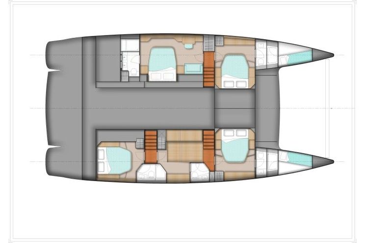 Layout for HIGHJINKS Fountaine Pajot Sanya 57 - catamaran yacht layout