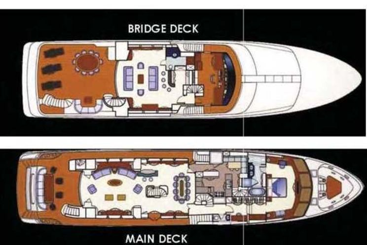 Layout for  AURA - Benetti 36 m, yacht layout