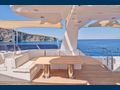 3D Cantierri Delle Marche Darwin 96 flybridge seating and dining area