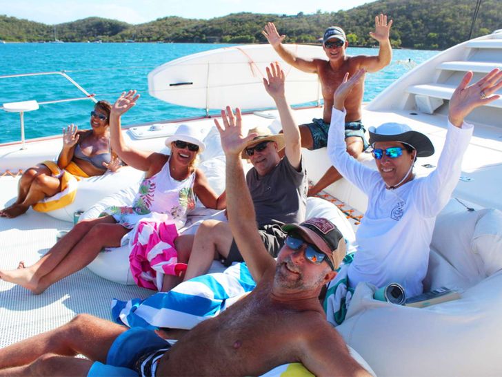 STARFISH - Leopard 46,guests on the bow STARFISH - Leopard 46,guests on the bow