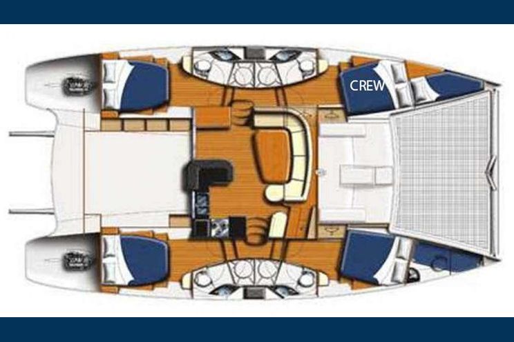 Layout for STARFISH - Leopard 46, catamaran yacht layout