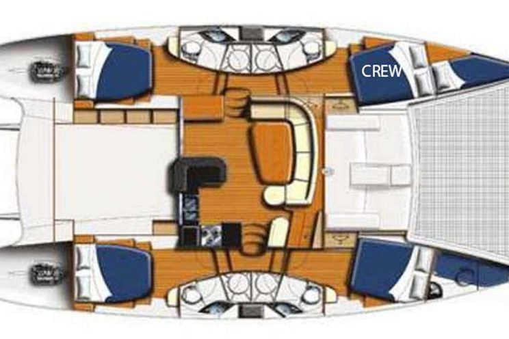 Layout for STARFISH - Leopard 46, catamaran yacht layout
