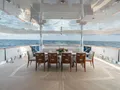 MISS CHRISTINE Trinity 157 - main aft deck alfresco dining area MISS CHRISTINE Trinity 157 - main aft deck alfresco dining area