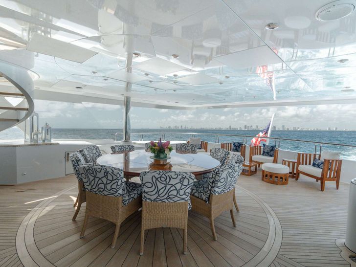 MISS CHRISTINE Trinity 157 - sky deck alfresco lounge and dining area MISS CHRISTINE Trinity 157 - sky deck alfresco lounge and dining area