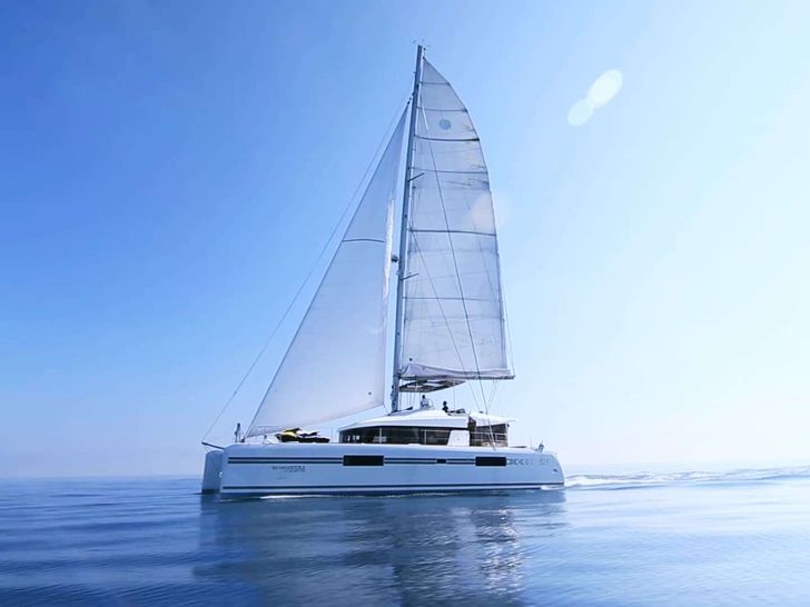 SUMMERTIME Lagoon 52 - anchored side profile SUMMERTIME Lagoon 52 - anchored side profile