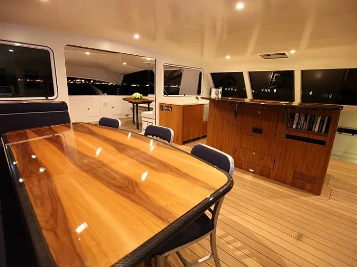 SLIM Gunboat 66 - indoor dining area SLIM Gunboat 66 - indoor dining area