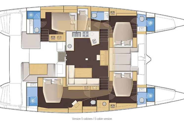 Layout for STARLIGHT Lagoon 560 catamaran yacht layout