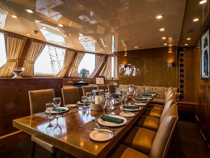 ARKTOS Custom Gulet Motor Sailor 34m - indoor dining area ARKTOS Custom Gulet Motor Sailor 34m - indoor dining area