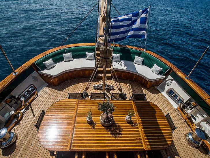 ARKTOS Custom Gulet Motor Sailor 34m - aft seating and dining ARKTOS Custom Gulet Motor Sailor 34m - aft seating and dining