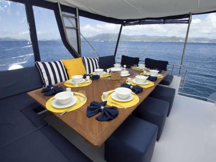 NENNE - Fountaine Pajot Victoria 67 - Evening Dining on Nenne NENNE - Fountaine Pajot Victoria 67 - Evening Dining on Nenne