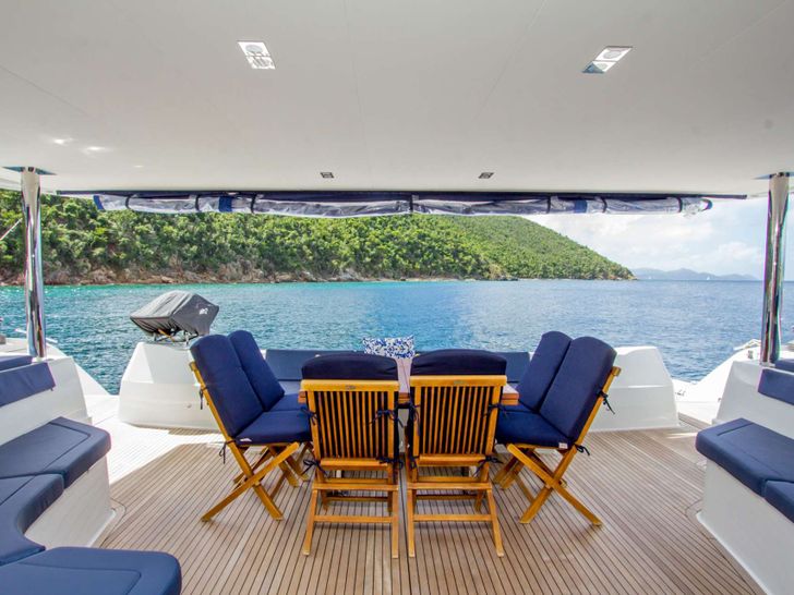 NENNE - Fountaine Pajot Victoria 67 - Aft Deck Dining Area NENNE - Fountaine Pajot Victoria 67 - Aft Deck Dining Area