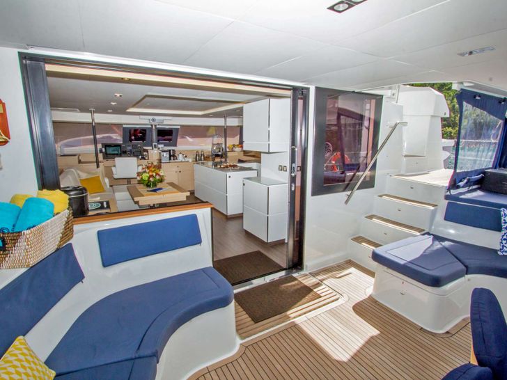NENNE - Fountaine Pajot Victoria 67 - Spacious Aft Deck and Salon Entrance NENNE - Fountaine Pajot Victoria 67 - Spacious Aft Deck and Salon Entrance