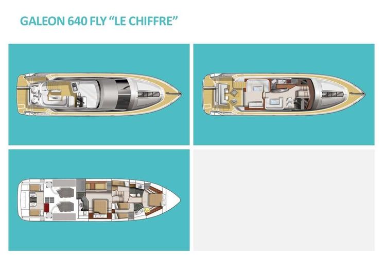 Layout for LE CHIFFRE - Galeon 640 Fly, motor yacht layout