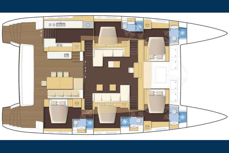 Layout for SELENE Fountaine Pajot Alegria 67 - yacht layout