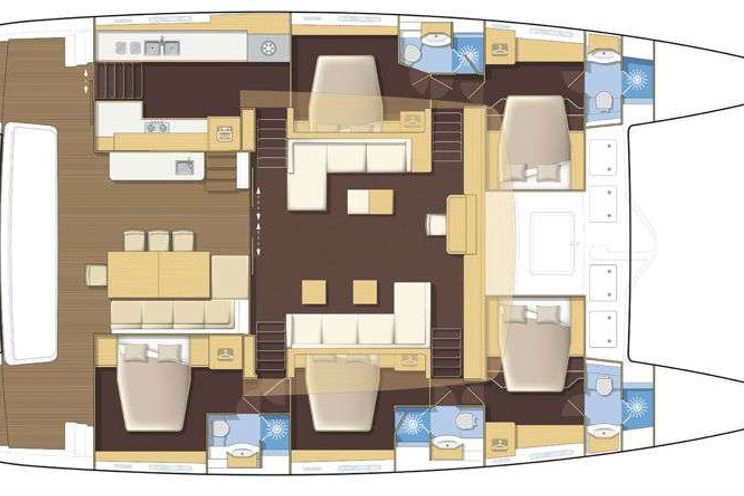 Layout for SELENE Fountaine Pajot Alegria 67 - yacht layout