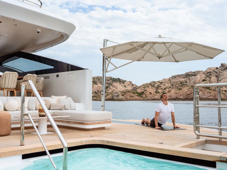 NOCTURNE Benetti B.Now 50m - expansive main aft platform with a pool and lounge NOCTURNE Benetti B.Now 50m - expansive main aft platform with a pool and lounge