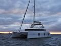 FEEL THE BLUE Sunreef 60 - anchored bow view FEEL THE BLUE Sunreef 60 - anchored bow view