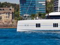 FEEL THE BLUE Sunreef 60 - side forward hull FEEL THE BLUE Sunreef 60 - side forward hull