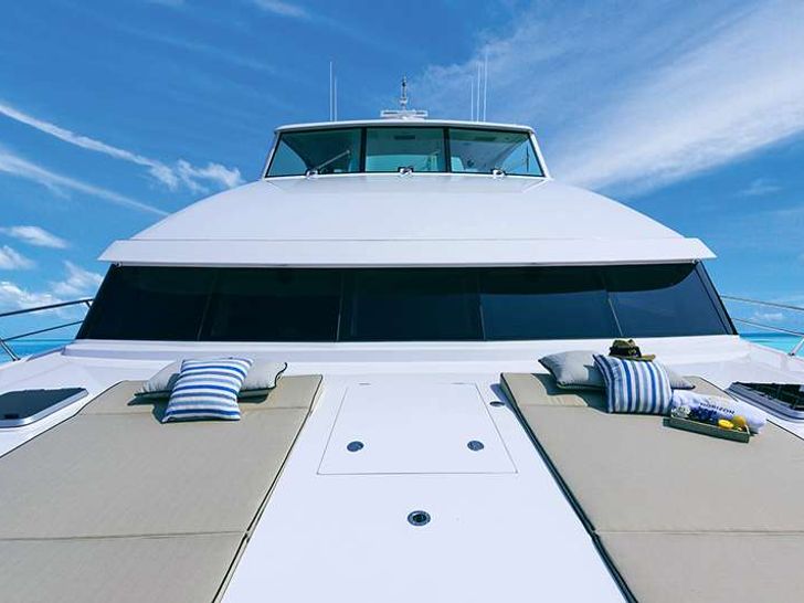 Foredeck lounging and sunning area Foredeck lounging and sunning area