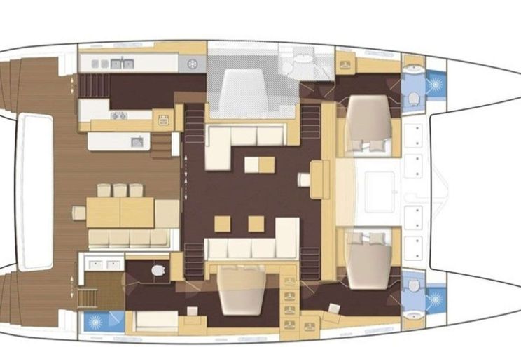 Layout for  OCEAN VIEW - Lagoon 620, catamaran yacht layout