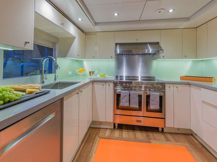 ARIADNE Breaux Bay Craft 37m Luxury Crewed Motor Yacht Galley ARIADNE Breaux Bay Craft 37m Luxury Crewed Motor Yacht Galley