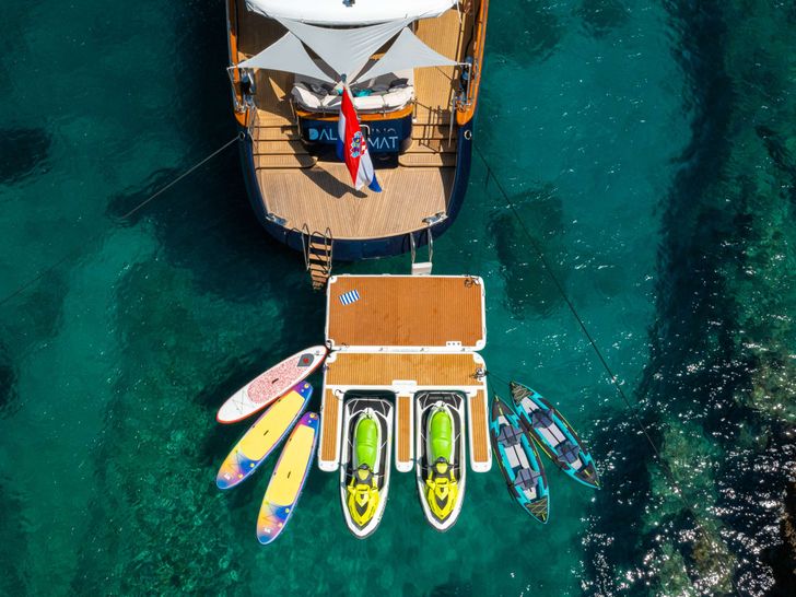 DALMATINO Custom Motor Sailer 43m - top aft shot DALMATINO Custom Motor Sailer 43m - top aft shot