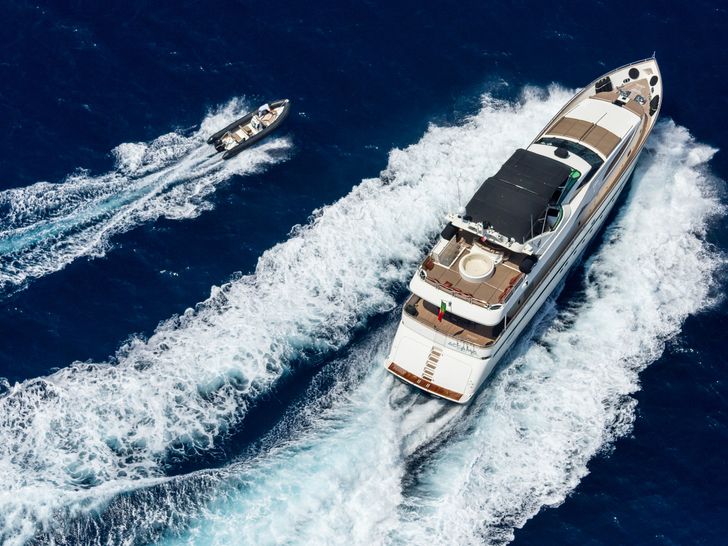 ACCAMA DELTA Azimut 100 Jumbo - cruising aerial shot ACCAMA DELTA Azimut 100 Jumbo - cruising aerial shot