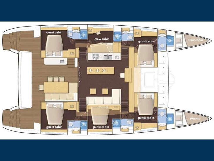 ADRIATIC TIGER - LAGOON 620,catamaran yacht layout