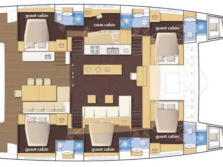 ADRIATIC TIGER - LAGOON 620,catamaran yacht layout