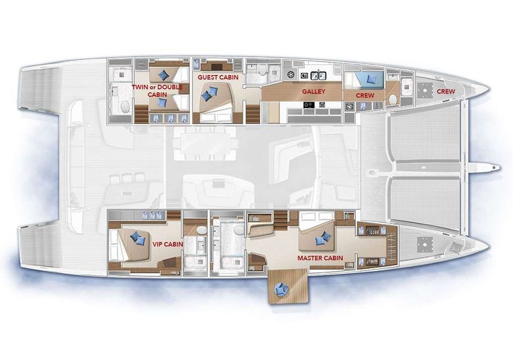 Layout for ADRIATIC DRAGON - Lagoon 77, yacht layout