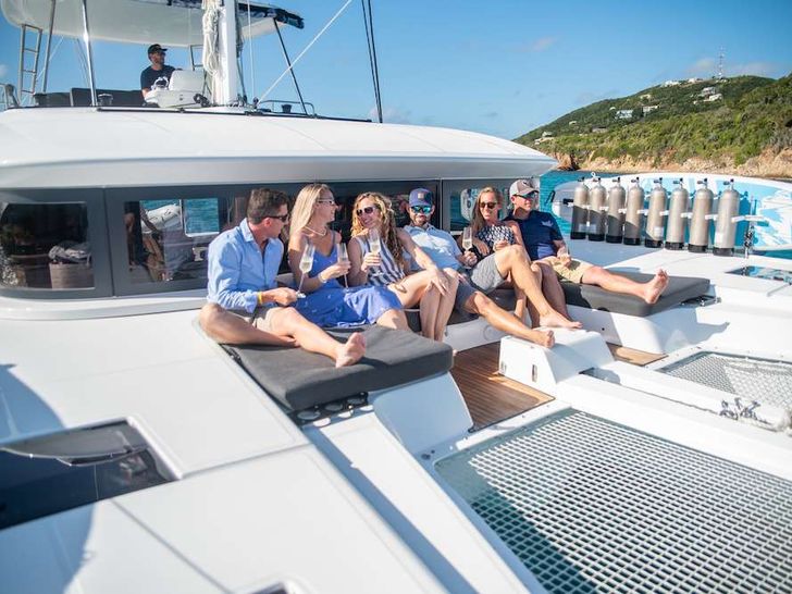 KARMA Lagoon 50 - guests on the foredeck KARMA Lagoon 50 - guests on the foredeck