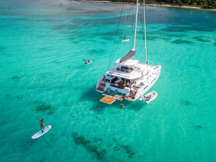 KARMA Lagoon 50 - anchored aerial shot KARMA Lagoon 50 - anchored aerial shot