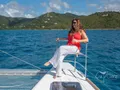 GRACE Lagoon 52 - guest on the foredeck GRACE Lagoon 52 - guest on the foredeck