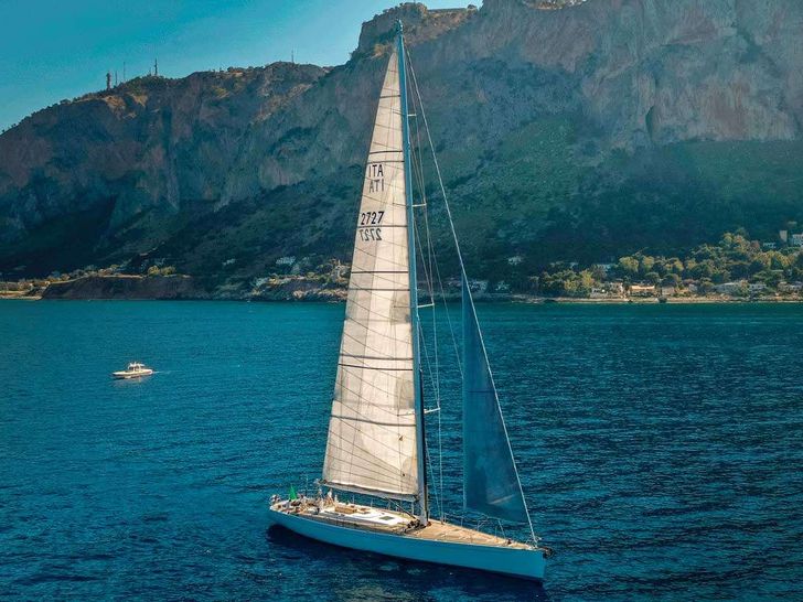 LOGICA - Compositeworks 27 m,aerial view sailing LOGICA - Compositeworks 27 m,aerial view sailing