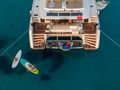 SERENISSIMA Fountaine Pajot Alegria 67 - aerial stern view SERENISSIMA Fountaine Pajot Alegria 67 - aerial stern view