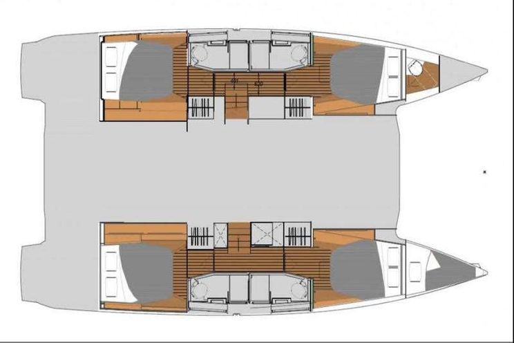 Layout for Fountaine Pajot Elba 45 CHAMPAGNE Yacht layout