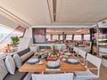 CHRISTAL MIO Fountaine Pajot Power 67 - aft deck dining area CHRISTAL MIO Fountaine Pajot Power 67 - aft deck dining area