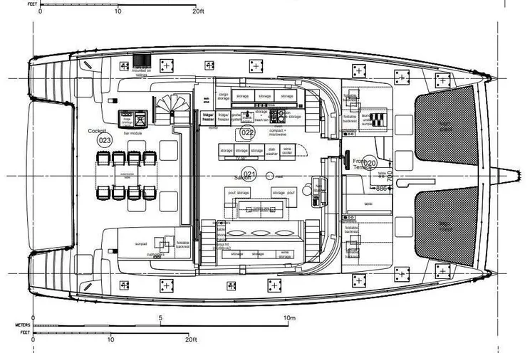 Layout for RELENTLESS 60 Sunreef 60 - layout