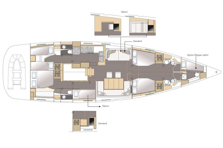 Layout for LIFE TIME - Jeanneau 64 - Yacht layout