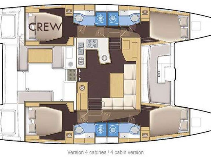 RAPSCALLION - Lagoon 450,catamaran yacht layout