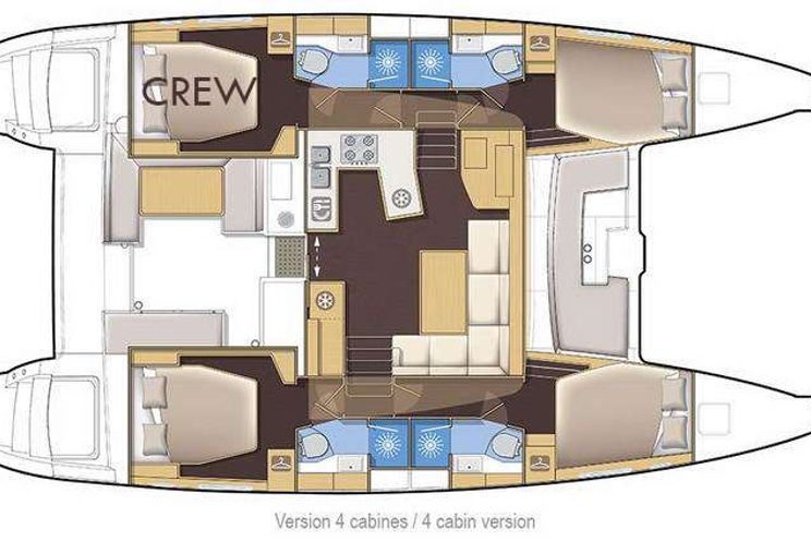 Layout for RAPSCALLION - Lagoon 450, catamaran yacht layout